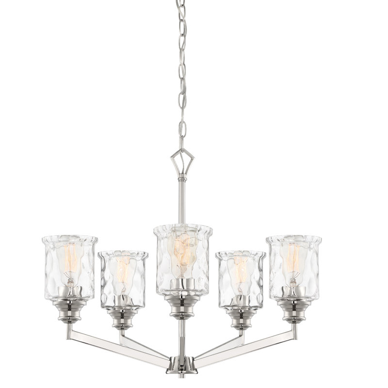 Berowalt 5 - Light Dimmable Tiered Chandelier, Polished Nickel