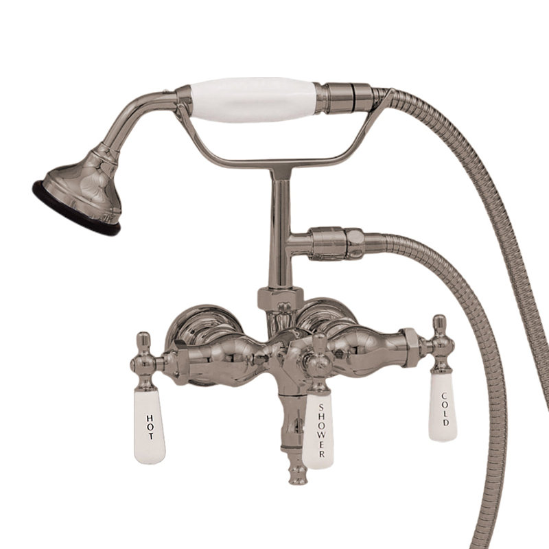 Tub Mount Faucet with Handheld Shower by Strom Living, Polished Nickel