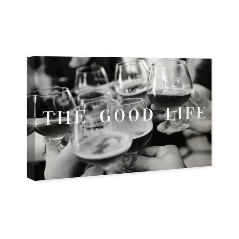 Drinks and Spirits Cheers and Friends, impression sur toile noire moderne et contemporaine, H 16 po x l 24 po x P 0,8 po