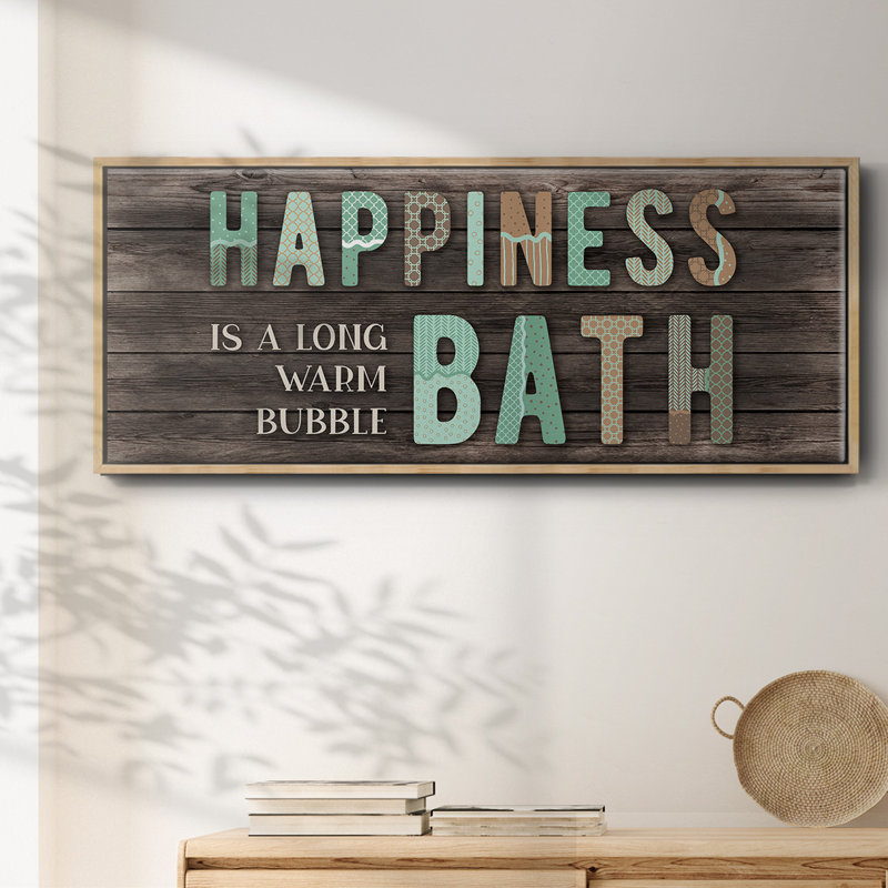 Happiness Bath- Framed Canvas, 24" H x 60" W