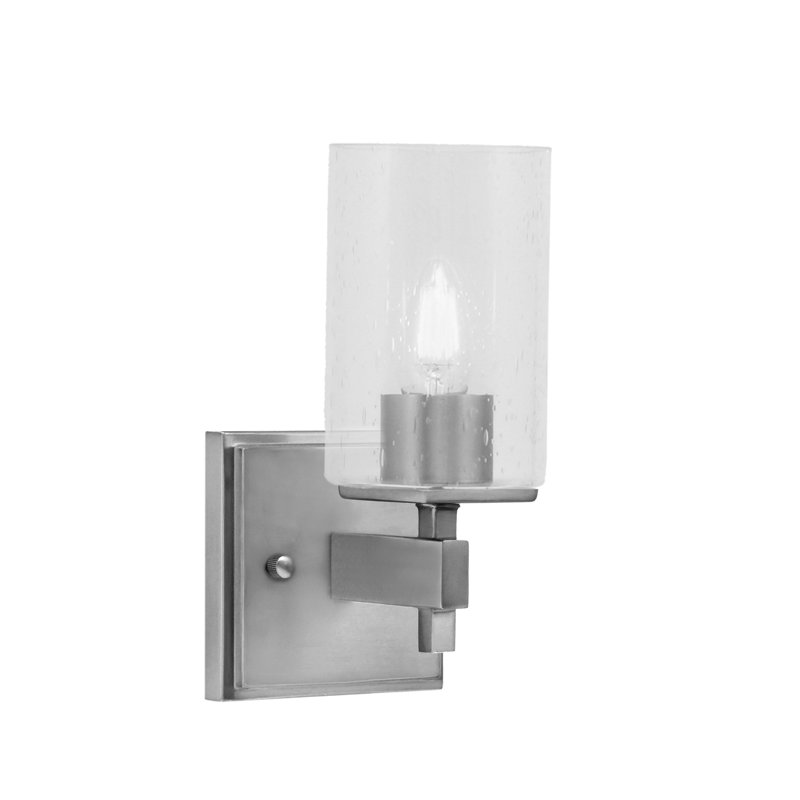 Headland Wall Sconce Shown With 4" Clear Bubble Glass, Nickel