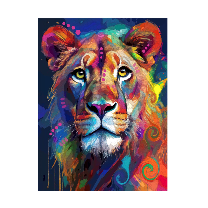 Art sur toile Lion Dean, H 14 po x l 19 po