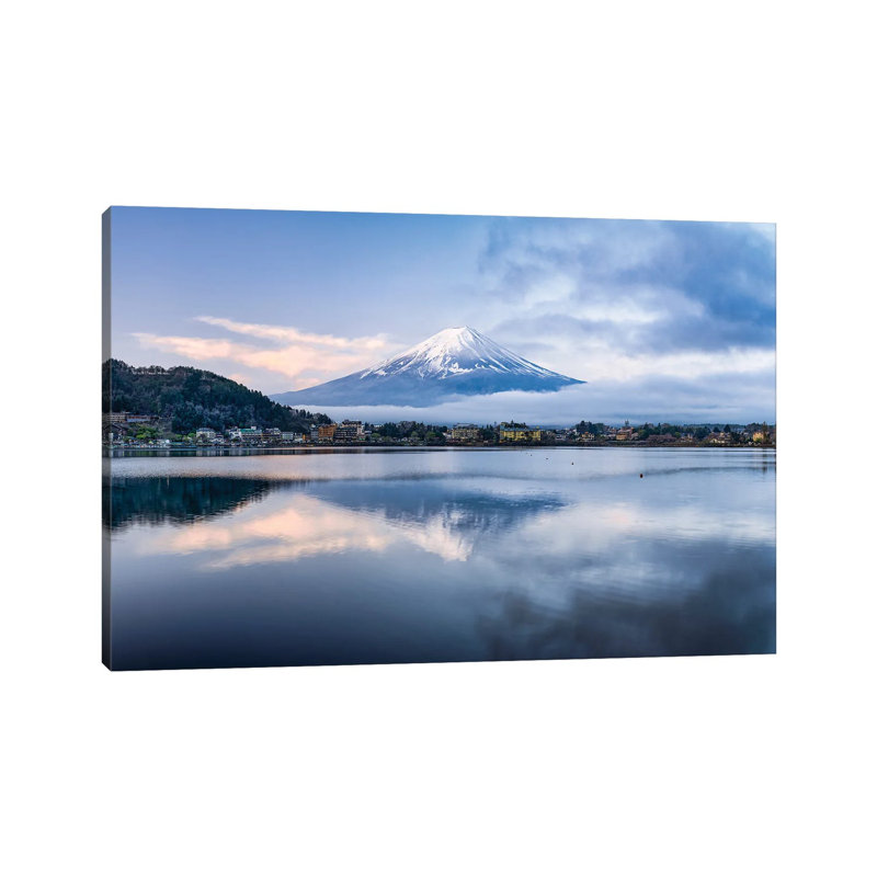 Mount Fuji At Sunrise, Lake Kawaguchiko, Japan by Jan Becke - Wrapped Canvas Print, 101.6 cm H x 66.04 cm W x 3.175 cm D