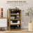Media Cabinet, 4-Tier Stereo Cabinet, Modern Audio Video Media Stand With Adjustable Shelves, Tempered Glass Doors, And Cable Management, Rustic Brown
