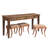 Jae Sofa Table, Console Table with 3 Upholstered Stools, Made with Solid Wood, 76x22x36