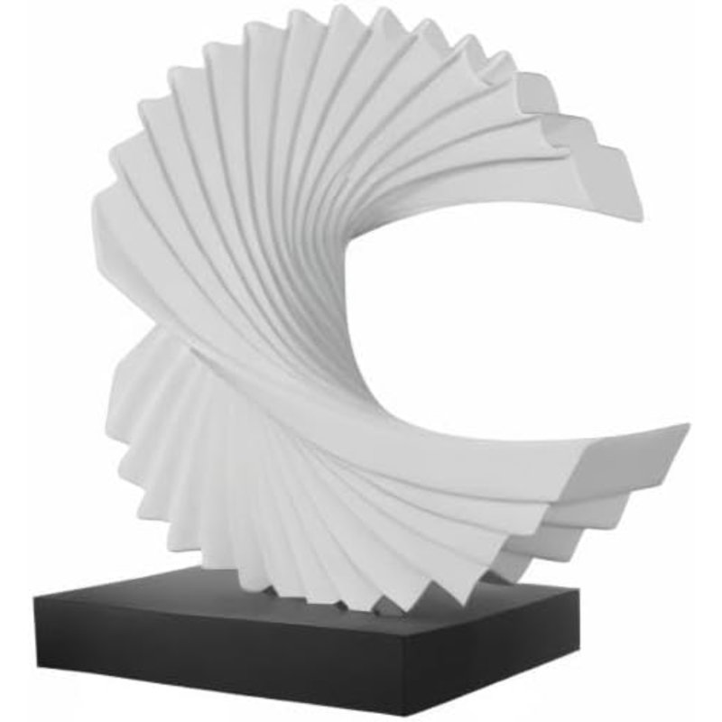 Wave Sculpture, Resin Home Decor Art, Modern Funky Wave Sea Ornament, Abstract Statues, White, White
