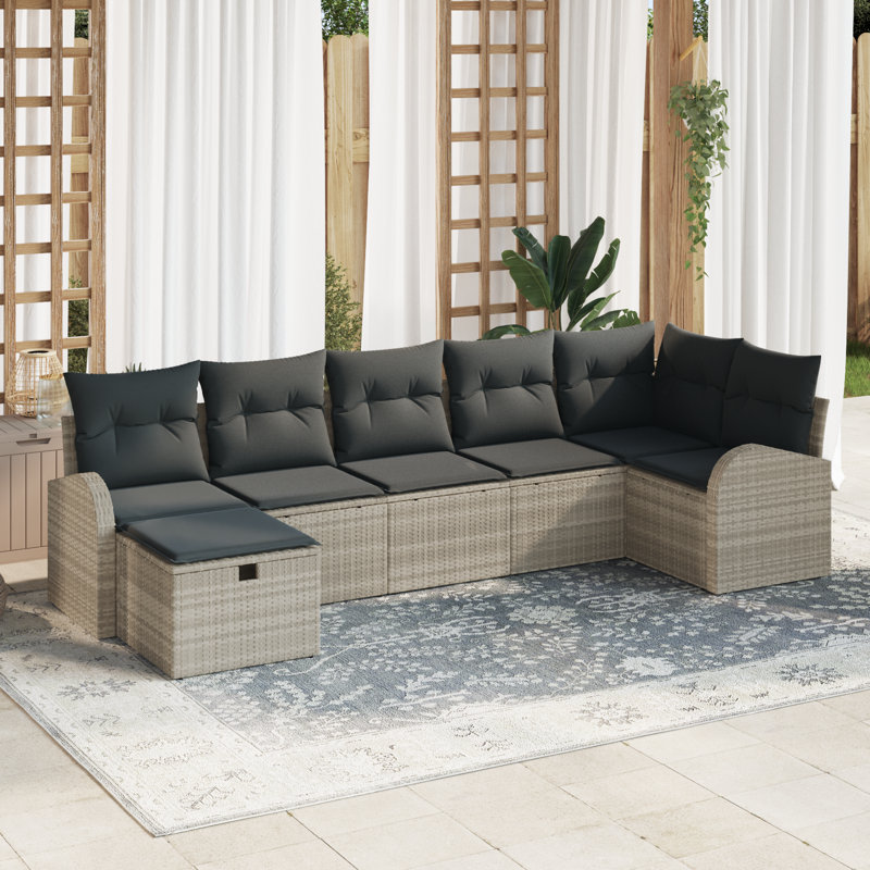 289cm Wide Patio Sofa with Cushions