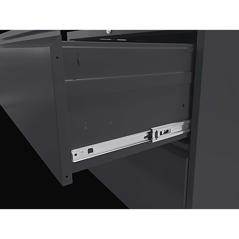 Lateral Metal File Cabinet 3 Drawer, Filing Cabinet with Lock, Black