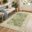 Tapis fleuri vintage lavable à la machine - Tapis botanique doux et antidérapant à poils courts-56557652-56557655