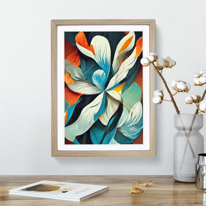 Flowers - Framed Print, 34cm H x 25cm W x 2cm D, Oak