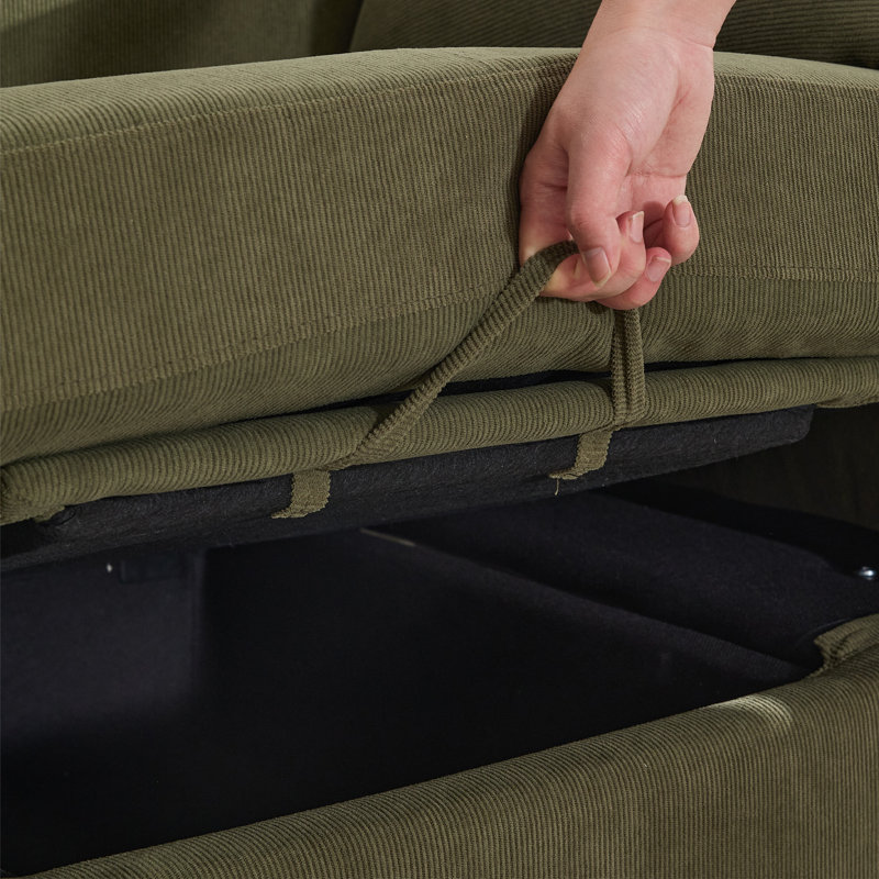 48.8'' Wide Modern Super Soft Corduroy Accent Chair, Green