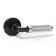Barcelona Solid Matte Black Door Lever with Satin Silver Knurled Handle