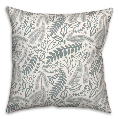 Floral Spun Polyester Throw Pillow