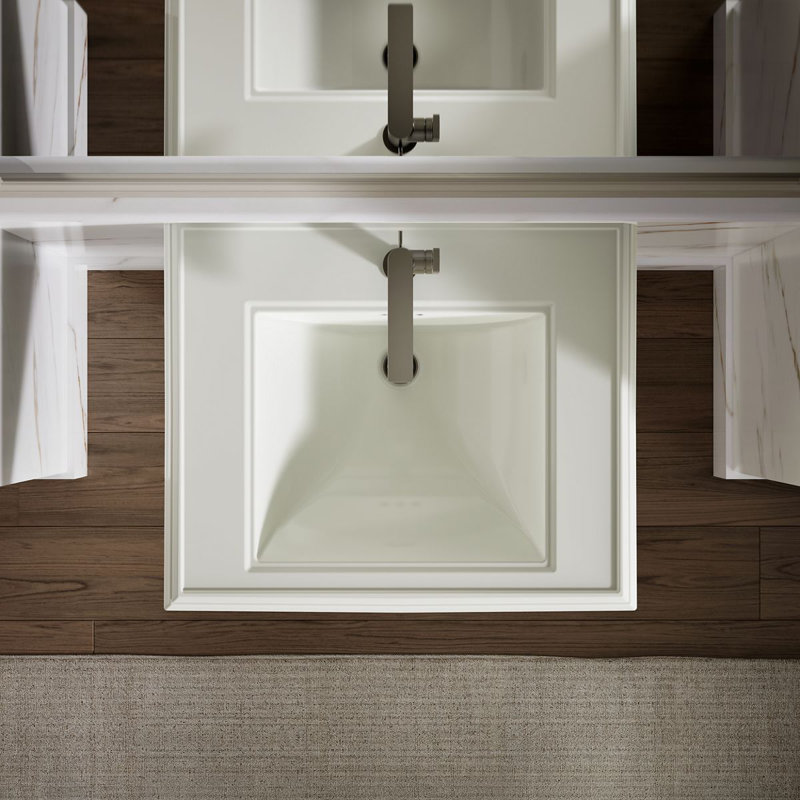 Memoirs® Rectangular Pedestal Bathroom Sink with Overflow, Dune, Single Hole Faucet