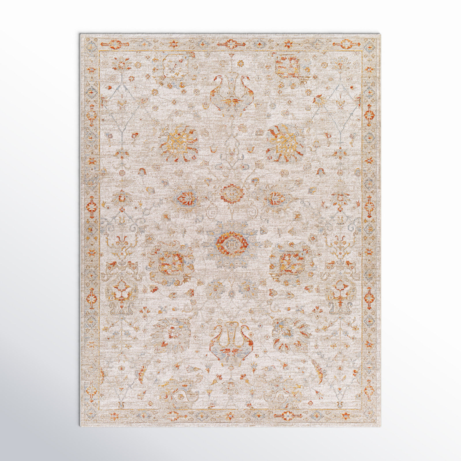 Conlan Beige/Orange/Gray Rug, Rectangle 7'10" x 10'3"