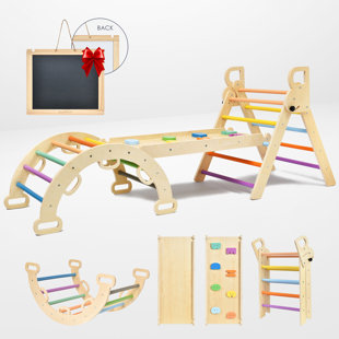 Structure d'escalade d'intérieur pour enfants en bois