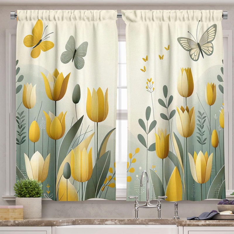 Cantonnière à motif floral Ambesonne, L 55 po x L 30 po