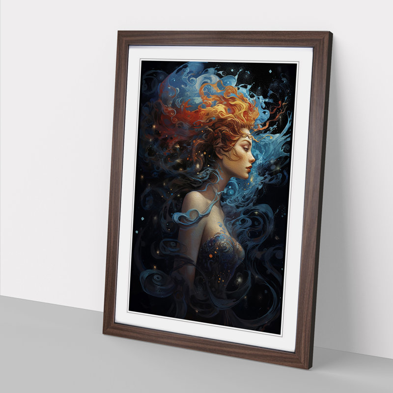 Single Picture Frame Print on Wood, Walnut Framed, 46cm H x 34cm W