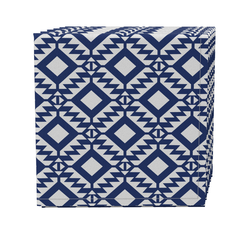 Cotton Twill Geometric Square Napkin