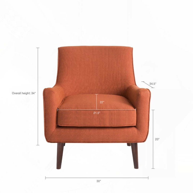 Fauteuil d'appoint l 30 po, Orange brûlé