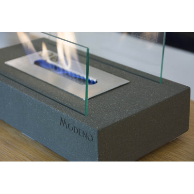 KIRA Ethanol Tischkamin Concrete Bio-Ethanol Outdoor Tabletop Fireplace with Flame Guard
