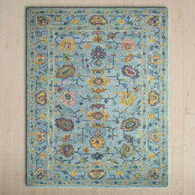 Geometric Hand-Knotted Viscose Area Rug in Blue/Pale Gray Jonathan Adler Rug Size: Rectangle 11' x 13