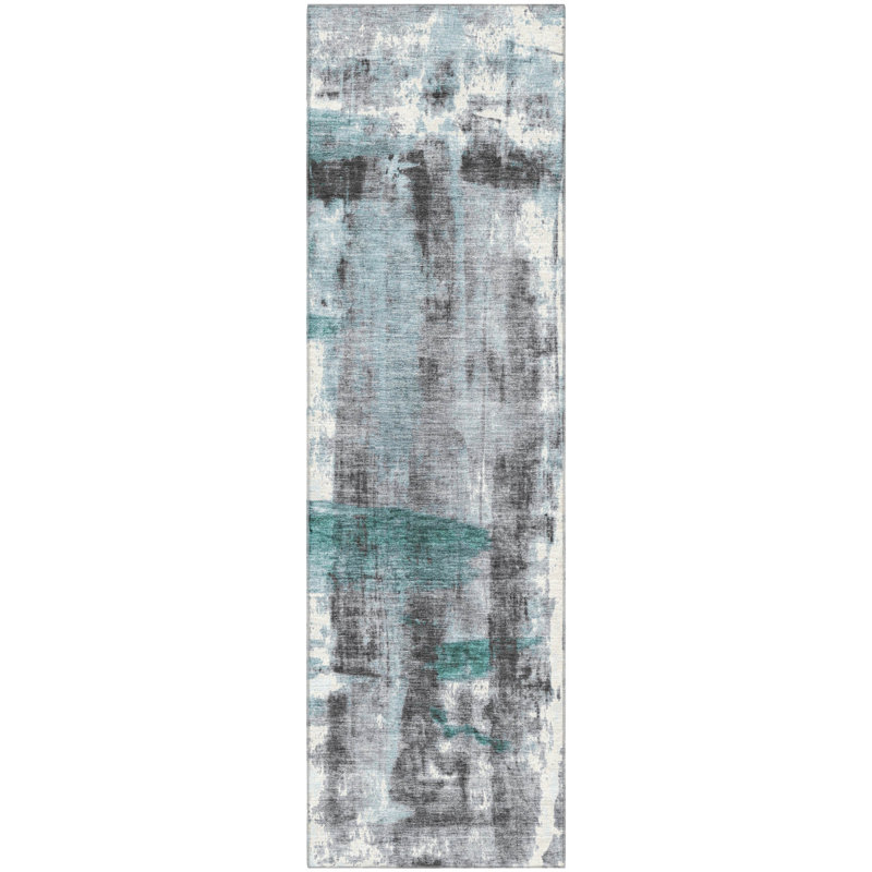 Premium Machine Washable Mouton Abstract Rug, Runner 2'3" x 7'6"