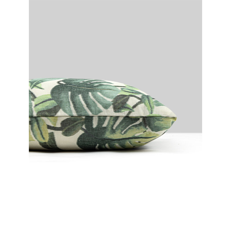 PROVENCE PILLOW, Leaf Rainforest Warp Print, Square 22"