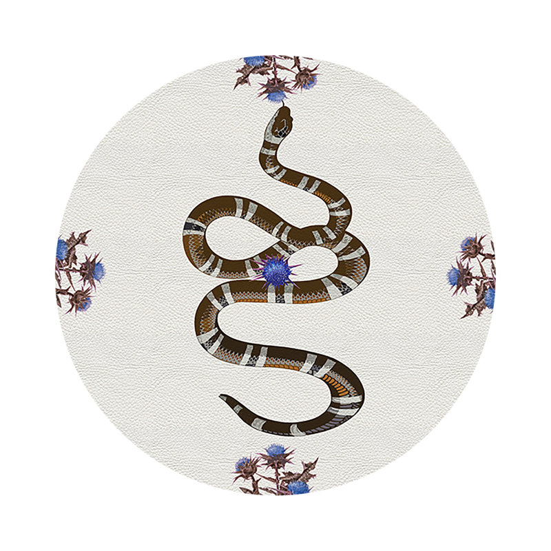 Napperon en cuir Thistle and Snake, Bleu/blanc