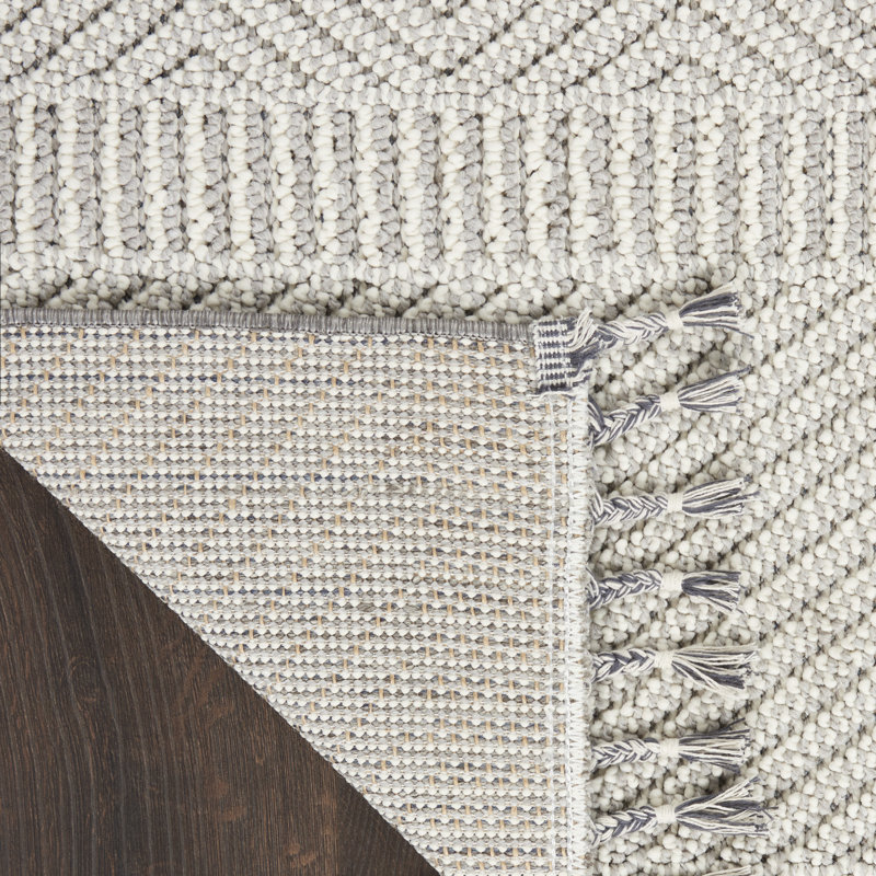 Tapis géométrique ivoire / gris Janto, Rectangle 9 pi x 12 pi 2 po