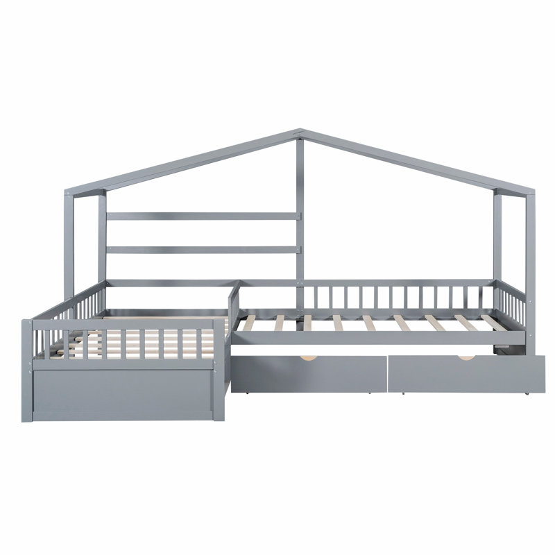 Lawrenceburg Slat Storage Bed, Gray