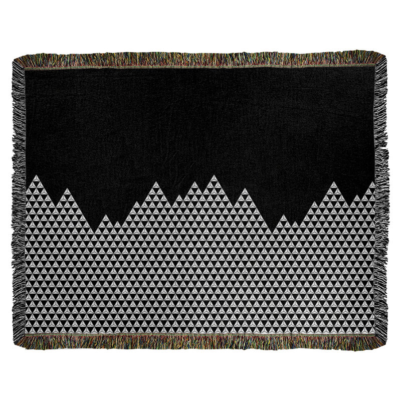 Couverture en coton tissé mountain Katelyn Elizabeth, l 37 po x L 52 po, Noir