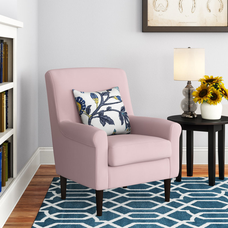 Ronald Upholstered Armchair, Max Pink Blush Microsuede
