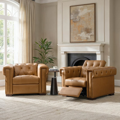 Burbank Traditional Genuine Leather Power Recliner