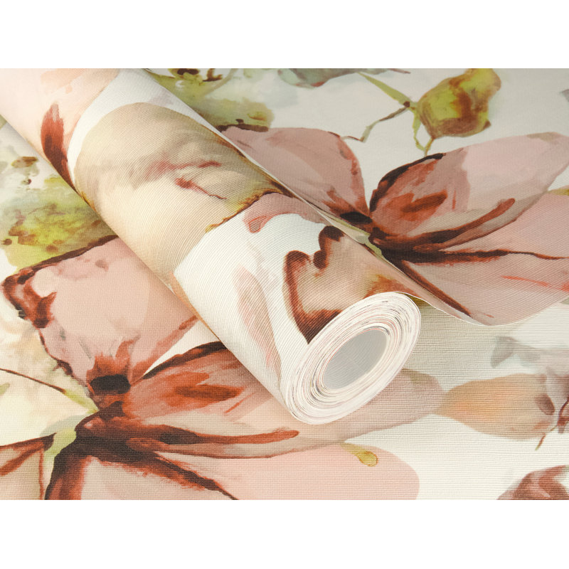 Papier peint rose Liliana, Rose