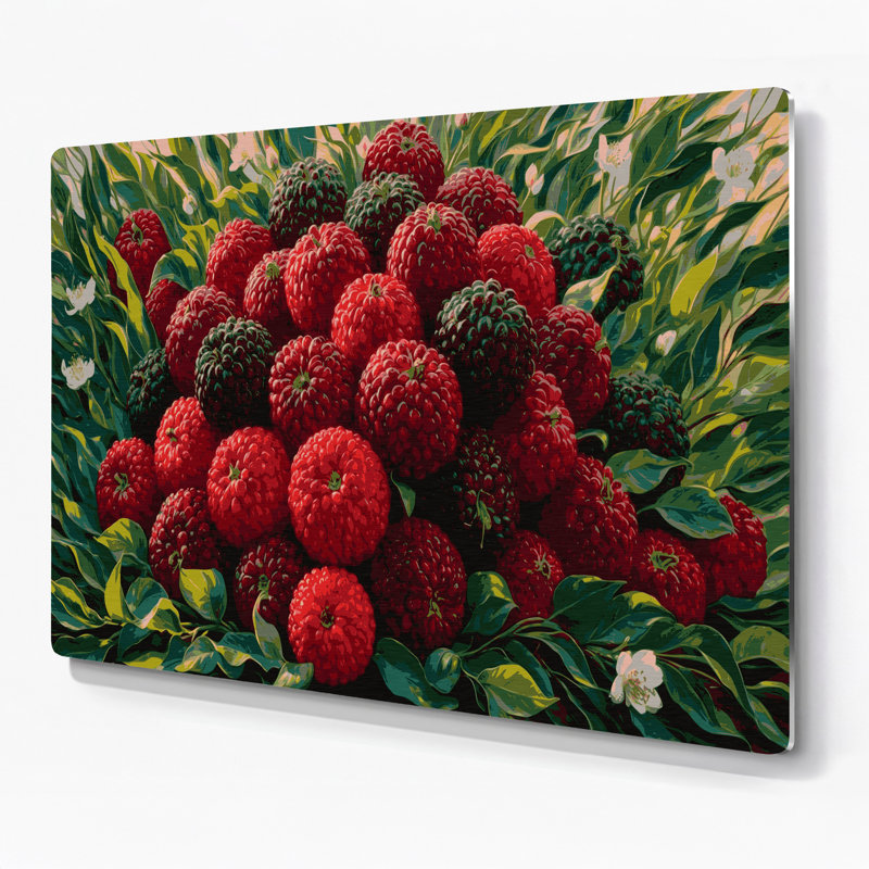 «Fruit Yangmei», art mural en métal noir, H 11 po x l 14 po
