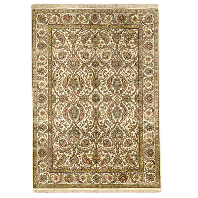 High-Quality Hand-Knotted Ivory Area Rug