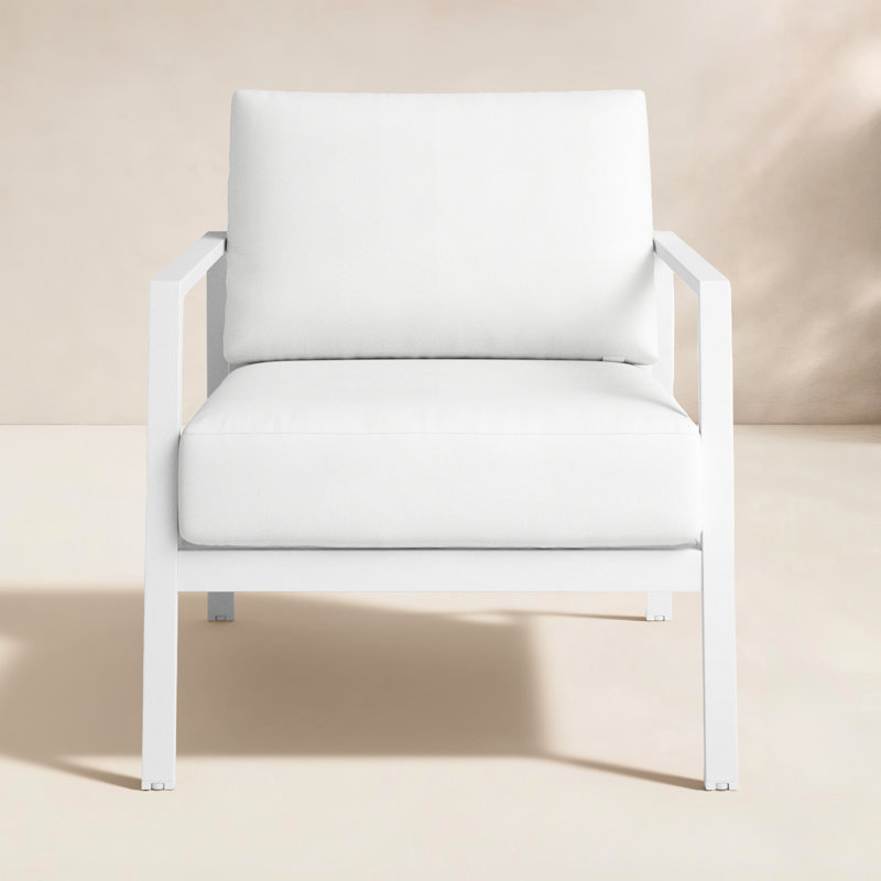 Armando Aluminum Outdoor Lounge Chair, Canvas White Sunbrella® Canvas, White