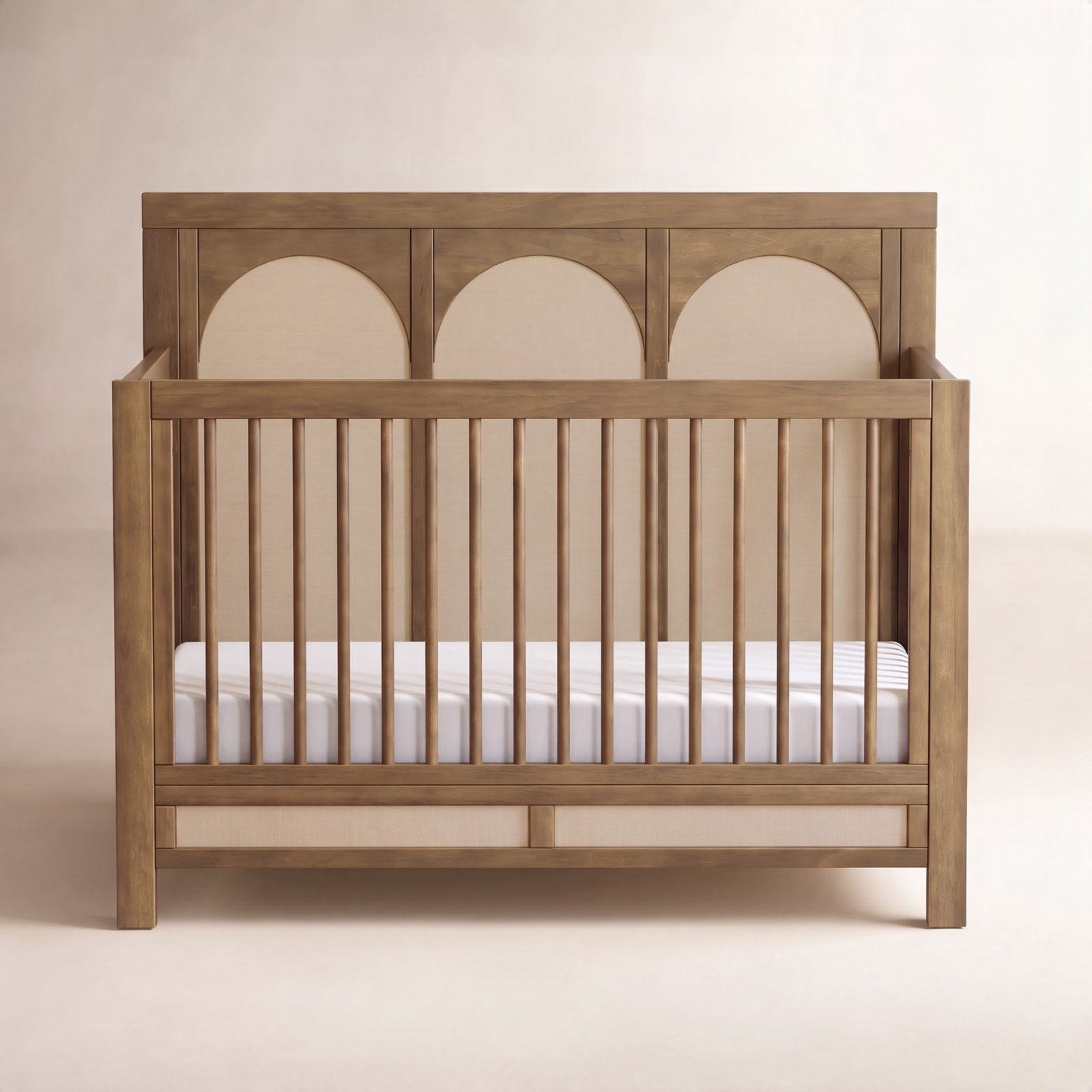 Eloise 4-in-1 Convertible Crib, Natural Walnut/Performance Sand Eco Weave