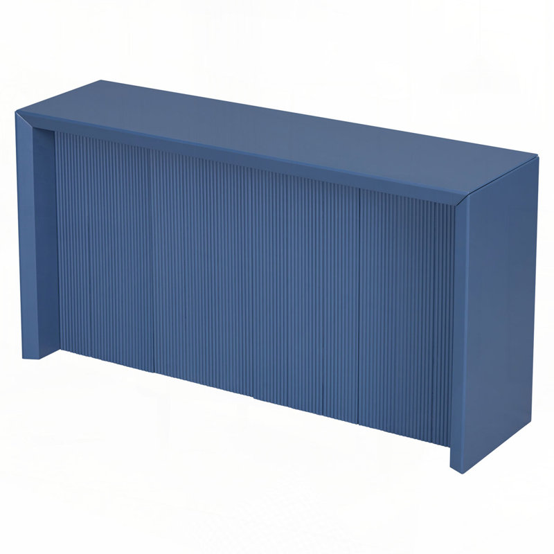 Acacia Wood Veneer  Console Table, Navy Blue