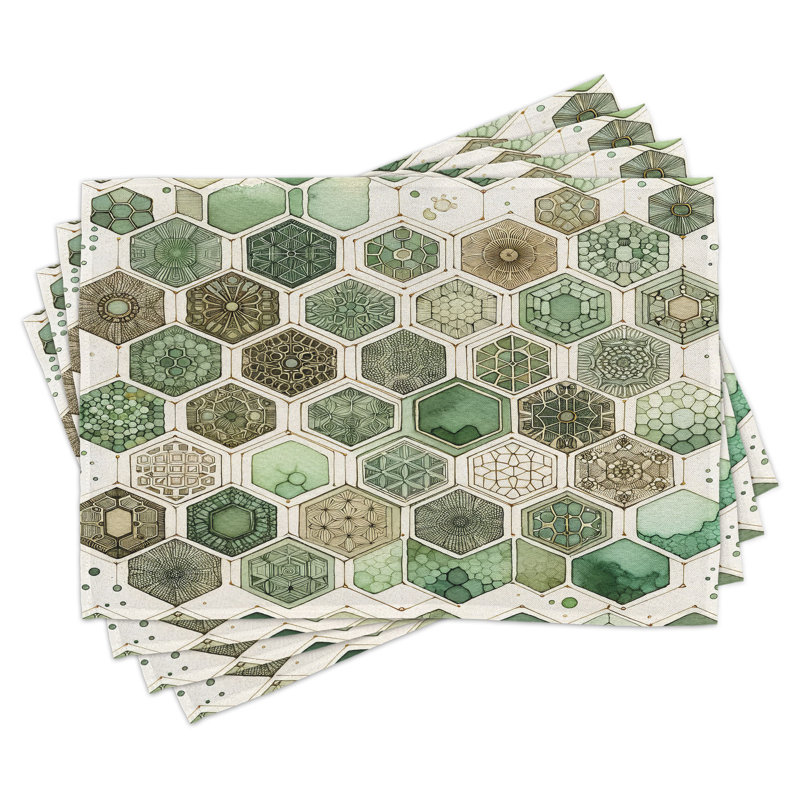 Ensemble de 4 napperons Ambesonne Sauge Green