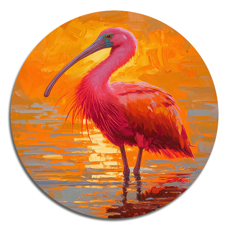 Jonti - décoration murale ronde en métal, reproduction d'art moderne en métal rouge, H 16 po x l 16 po