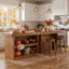 55.12 " W Kitchen Island with Solid Wood Top