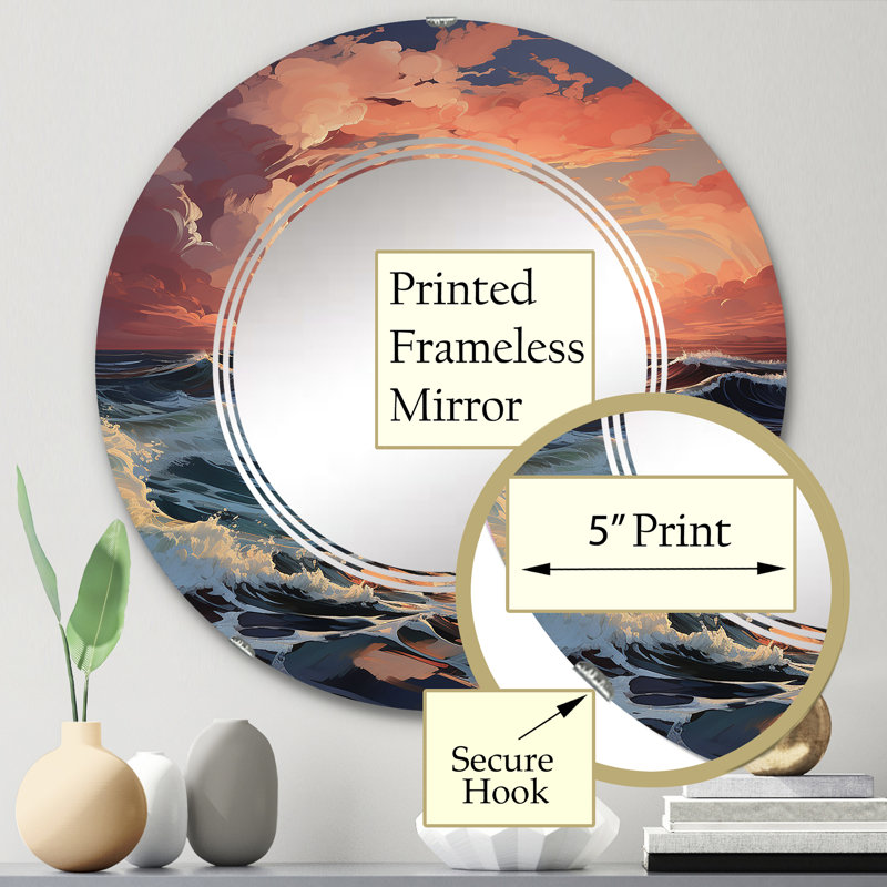 Norfolkvale - Miroir mural rond, 24 po x 24 po