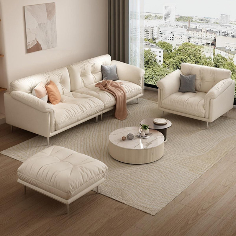 Beige Polyester 3 - Piece Living Room Set