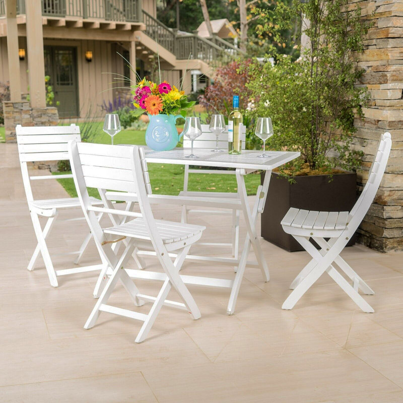 POSITANO FOLDABLE DINING SET, WHITE