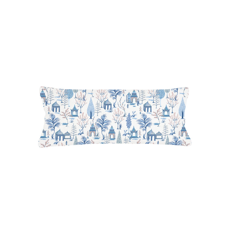 Printed Pillows Linen Pillow Cover & Insert, White, Rectangle 14" H x 40" W, Down Blend