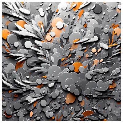 Toile abstraite et grise avec cercles gris