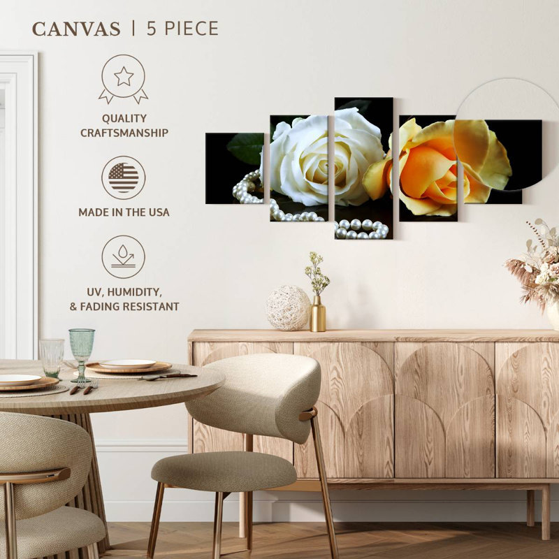 Perles et roses, H 24 po x l 55 po