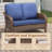 49.6" PE Wicker Rattan Outdoor Furniture Couch, Patio Loveseat with Deep Seat Cushions-129000673-129000674